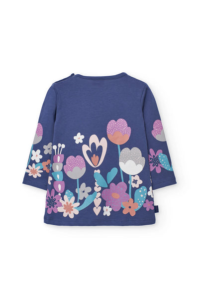 Boboli Long Sleeve TShirt+Leggings Set Lilac Flower Motif