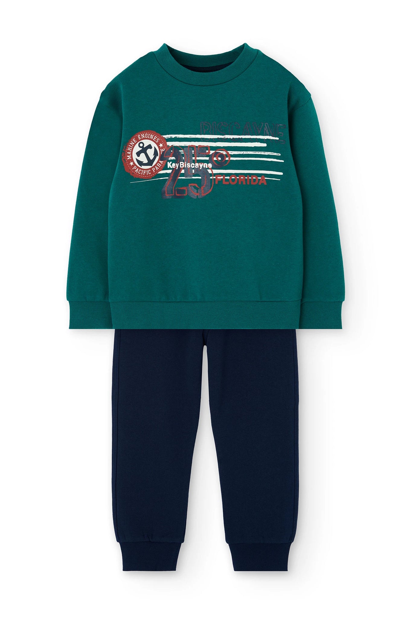 Boboli Boy's Sweatshirt & Jog Pants Set Green 502186