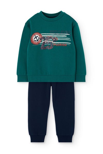 Boboli Boy's Sweatshirt & Jog Pants Set Green 502186