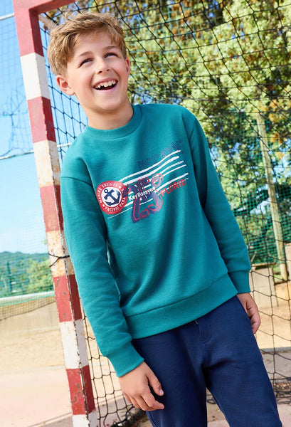 Boboli Boy's Sweatshirt & Jog Pants Set Green 502186