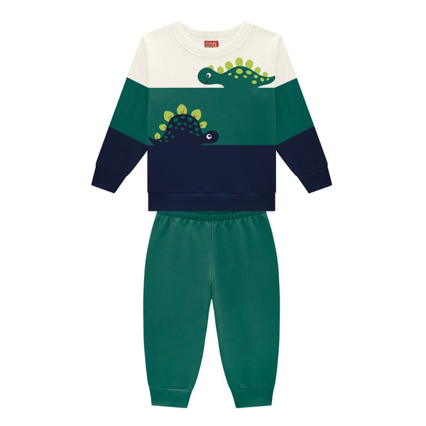 Kyly Boys' Top & Jog Pants Set 1000811 Dinosaur Navy-Green