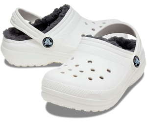 Crocs Kids Classic Lined Clog White-Grey