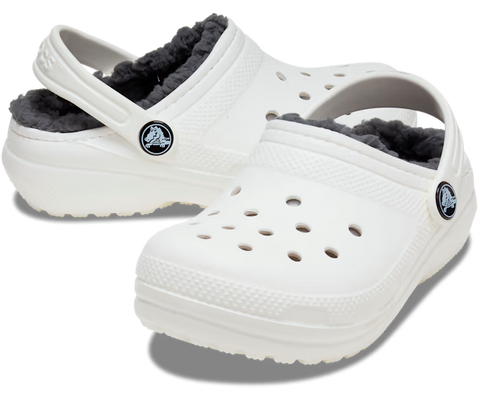 Crocs Kids Classic Lined Clog White-Grey