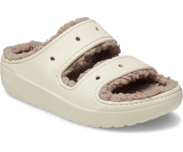 Fur Lined  Adult Crocs Sandal BONE MUSHROOM