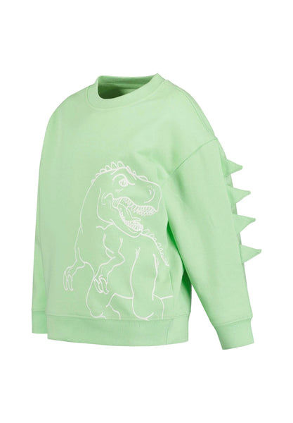 Blue Seven Boys' Long Sleeve Sweat Top 817649 Dinosaurs Print Light Green