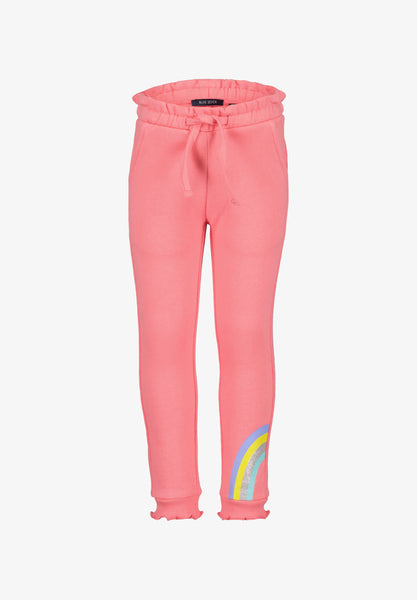 Blue Seven Girls' Elasticated Cuff Jog Pants Sparkly Rainbow 775166-2250 Salmon