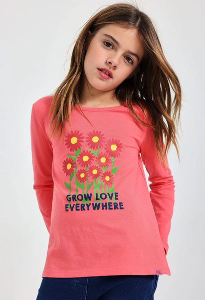 Boboli Girl's Stretch T-Shirt 401005 Strawberry
