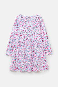 Little Lighthouse Ellie Girls Dress - Pink Denim Floral