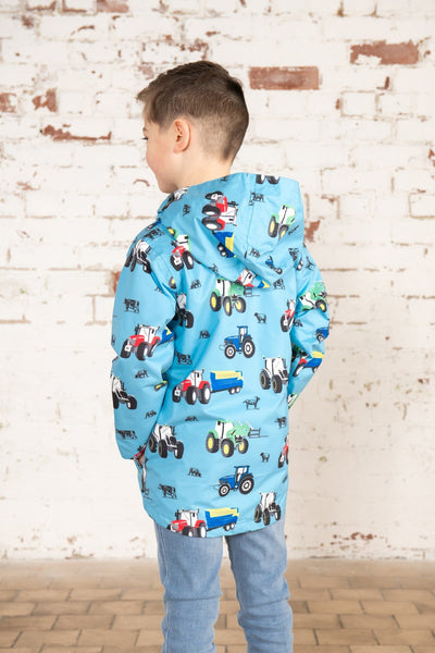 Little Lighthouse Ethan Jacket - Blue Tractor Print