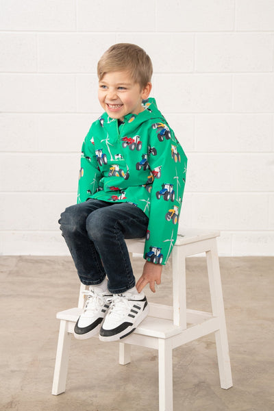 Little Lighthouse Ethan Jacket - Tractor Wind Turbine Print