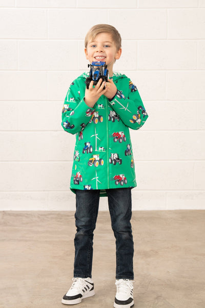 Little Lighthouse Ethan Jacket - Tractor Wind Turbine Print