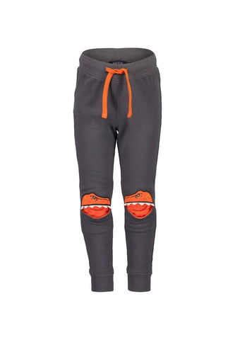 Blue Seven Boys' Contrast Knees Sweat Pants 875096 Dinosaur Grey
