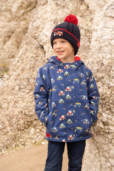 Little Lighthouse Finlay Boys Jacket - Navy Blue Tractor