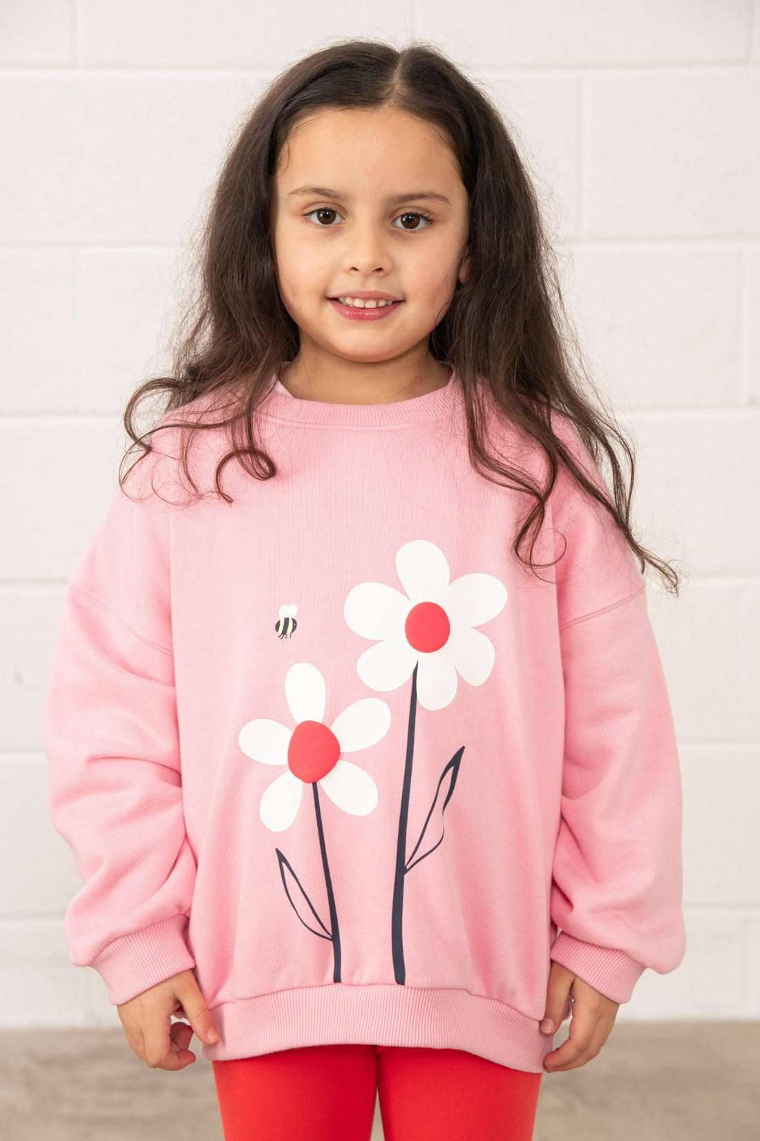 Little Lighthouse Girl's Flora Sweatshirt - Dusky Pink Flowers