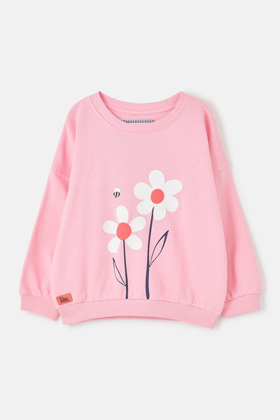 Little Lighthouse Girl's Flora Sweatshirt - Dusky Pink Flowers