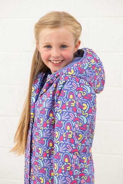 Little Lighthouse Girls  Freya Padded Waterproof Coat Abstract Print