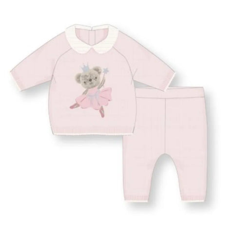 Rock A Bye Baby Baby Girls Knitted 2 Piece Outfit G11367 Pink