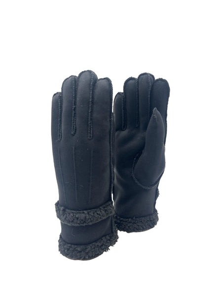 DeMode Ladies Faux Suede Gloves with Faux Sheep Curls GTZ-828-3
