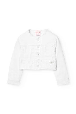Boboli Girl's Stretch Twill Jacket 491015 White