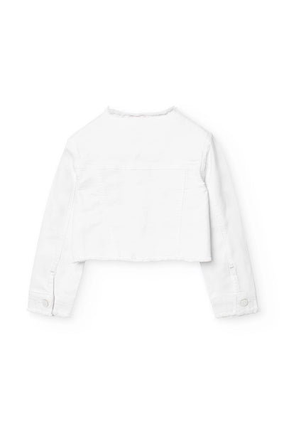 Boboli Girl's Stretch Twill Jacket 491015 White