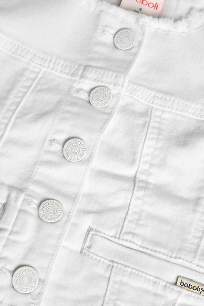 Boboli Girl's Stretch Twill Jacket 491015 White