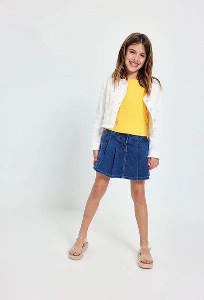 Boboli Girl's Stretch Twill Jacket 491015 White