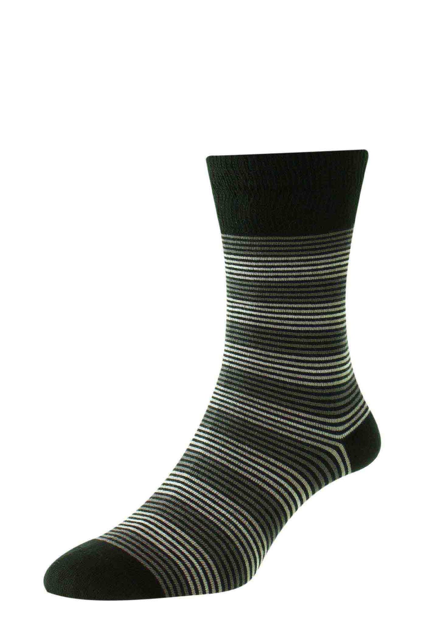 Men's Bamboo Comfort Top Socks HJ647 3 Colour Stripe