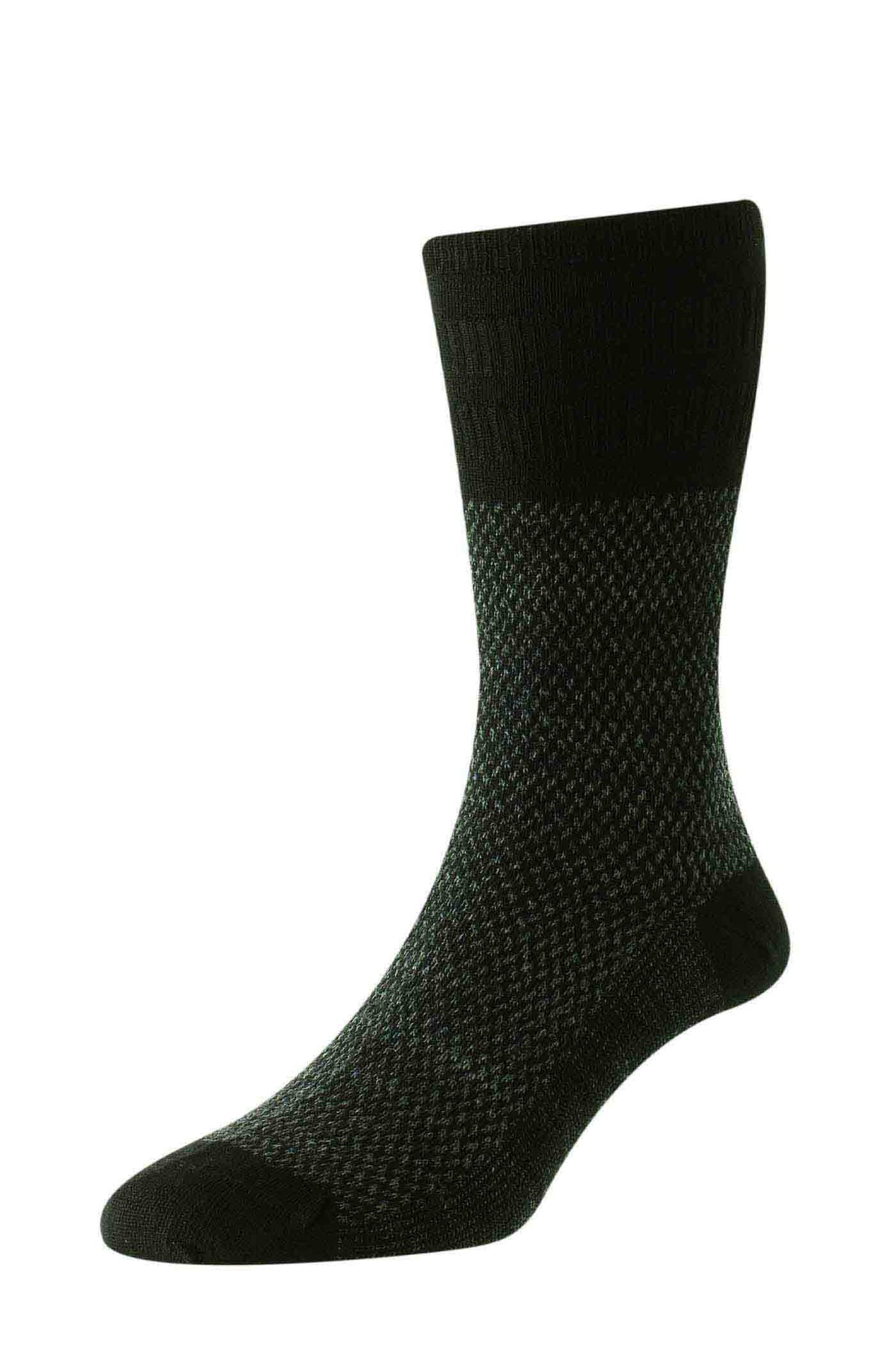 HJ Hall  Men's Jacquard Wool Softop® Socks - HJ972 Black