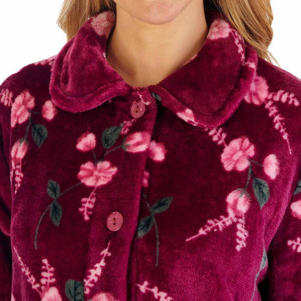 Ladies Slenderella House Coat HC06311 Damson