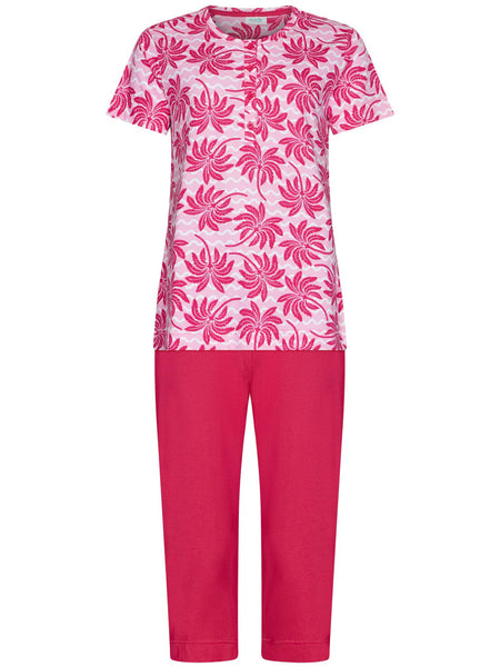 Rebelle Short Sleeve Pyjama Palm Springs  121261-618-1 Dark Pink