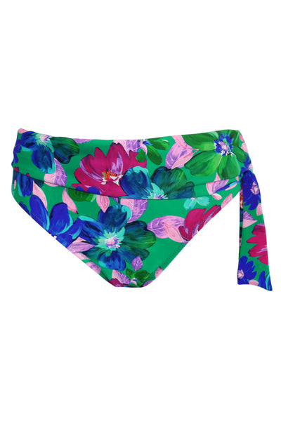 Pour Moi Getaway Foldover Tie Bikini Brief - Green Floral
