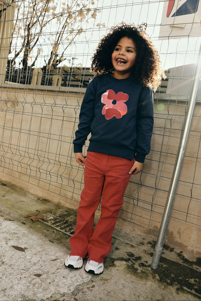 Boboli Girl's Cotton Flared Trousers  Strawberry Pink 493107-3826