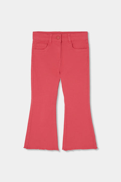 Boboli Girl's Cotton Flared Trousers  Strawberry Pink 493107-3826