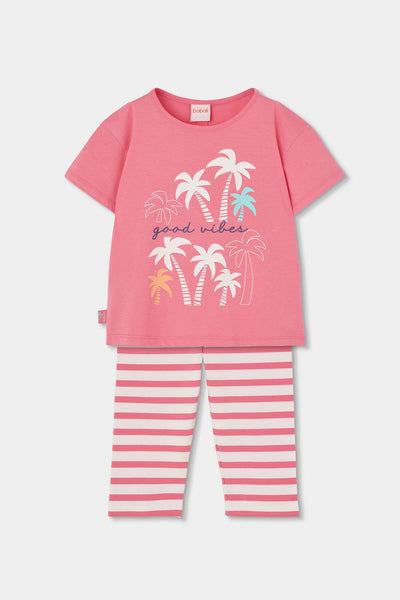 Boboli Girl's Cotton Print T-shirt & Leggings Set 333144-3912