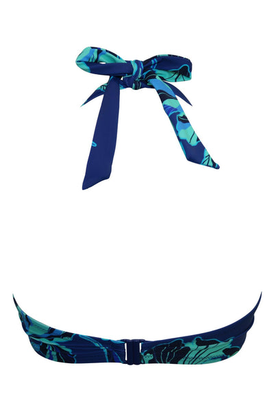 Pour Moi Palermo Underwired Padded Halter Bikini Top - Navy Floral