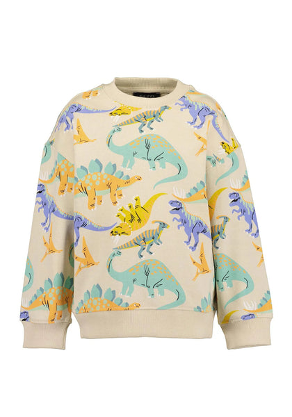 Blue Seven Boys' Sweatshirt Dino Print 817670-0499 Pebble