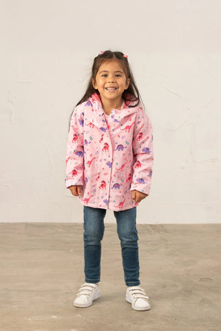 Little Lighthouse Girls Freya Padded Waterproof Coat Dino Dance Print