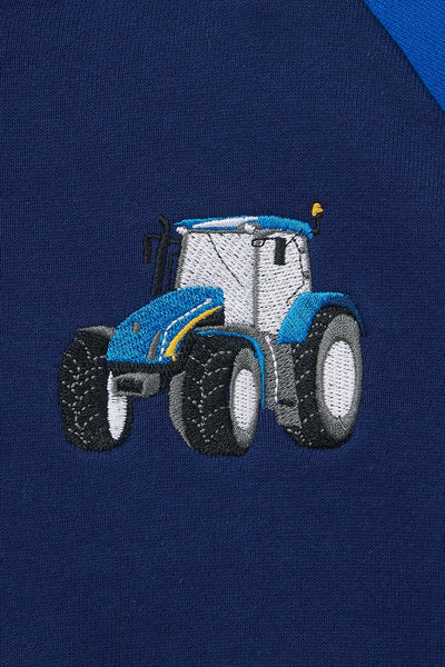 Little Lighthouse Boy's Jackson Full Zip Sweat - Blue Tractor