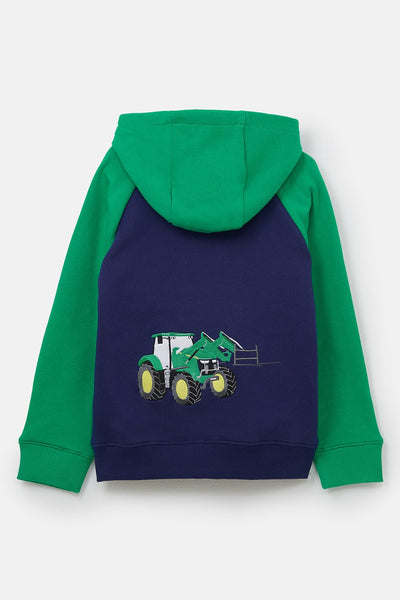 Little Lighthouse Boy's Jackson Full Zip Sweat - Green Tractor