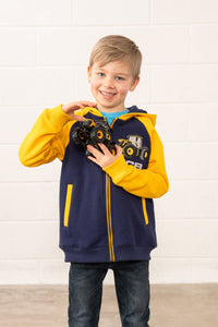 Little Lighthouse Boy's Jackson Full Zip Hoodie - Navy JCB