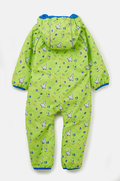 Little Lighthouse Jamie Boy's Puddlesuit - Lime Space