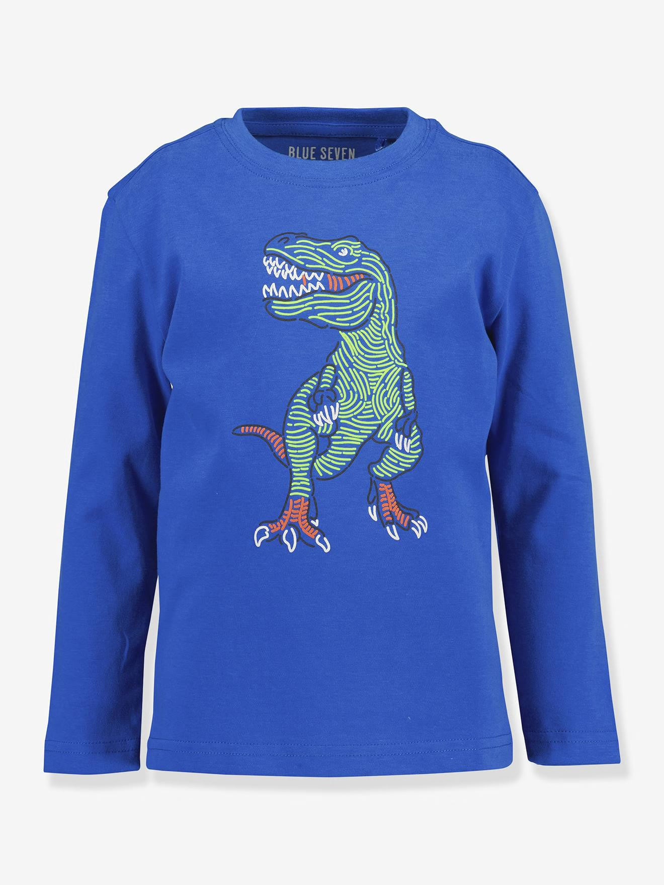 Blue Seven Boys' Long Sleeve Glow in the Dark TShirt 850773-5580 Royal Dinosaur