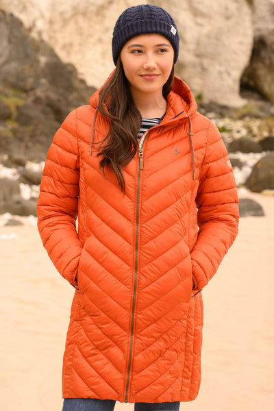 Lighthouse Ladies Mid Length Lightly Padded Laurel Coat Burnt Orange