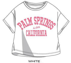 Losan Girl's Palm Springs Tee -White LJGAP0103_24006
