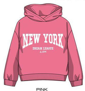 Losan Girl's Hoodie New York -Bright Pink LJGAP0202_24003