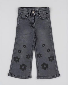Losan Girls Jeans with flower print Black LKGAP0401_23020