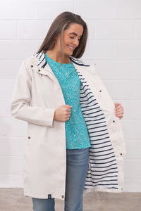 Lighthouse Ladies Long Beachcomber Jacket  Cream
