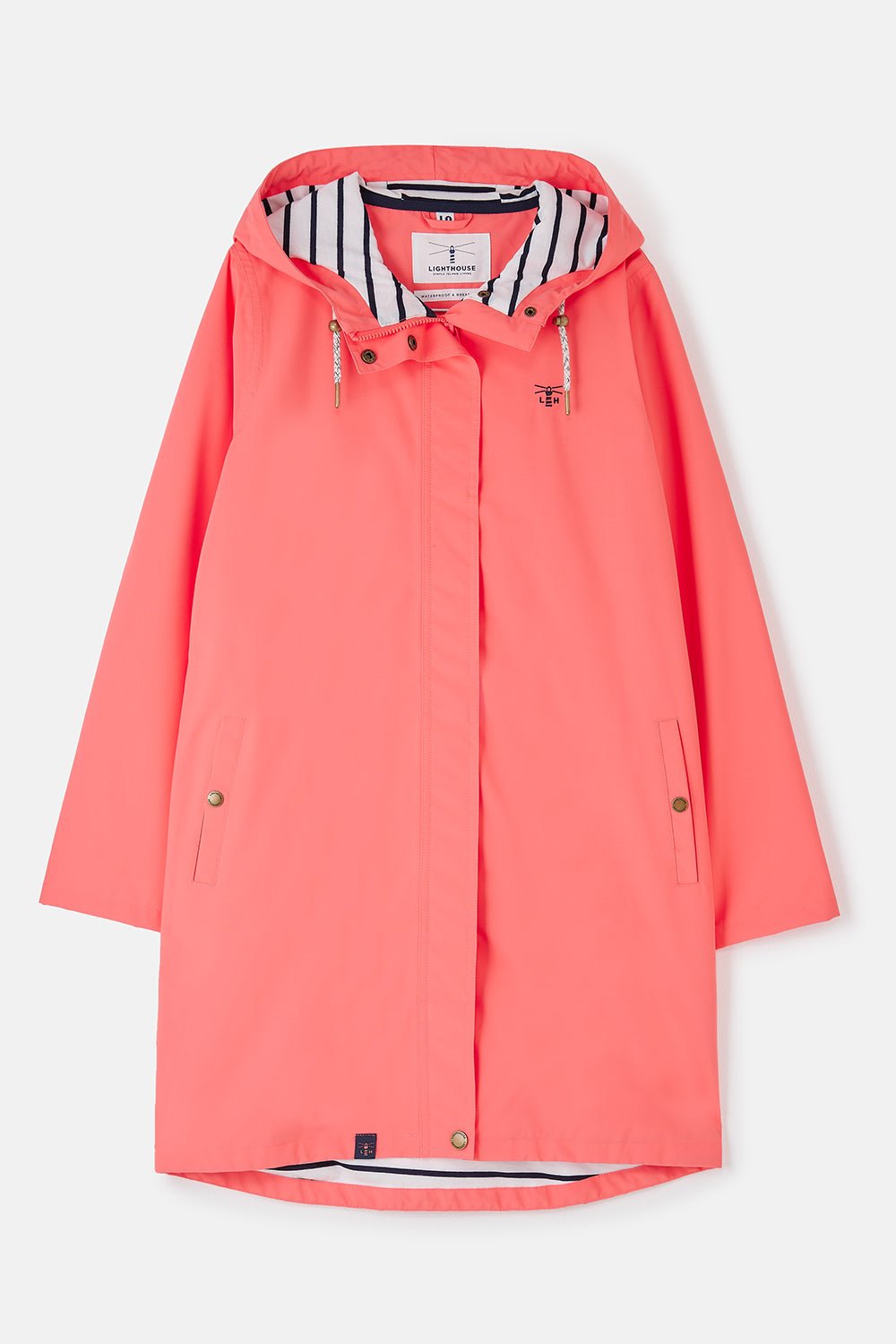 Lighthouse Ladies Long Beachcomber Jacket  Deep Coral