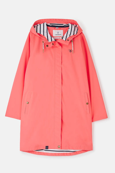 Lighthouse Ladies Long Beachcomber Jacket  Deep Coral