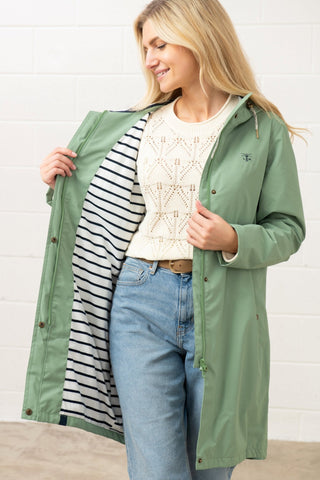 Lighthouse Ladies Long Beachcomber Jacket Soft Sage